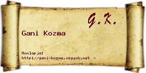 Gani Kozma névjegykártya
